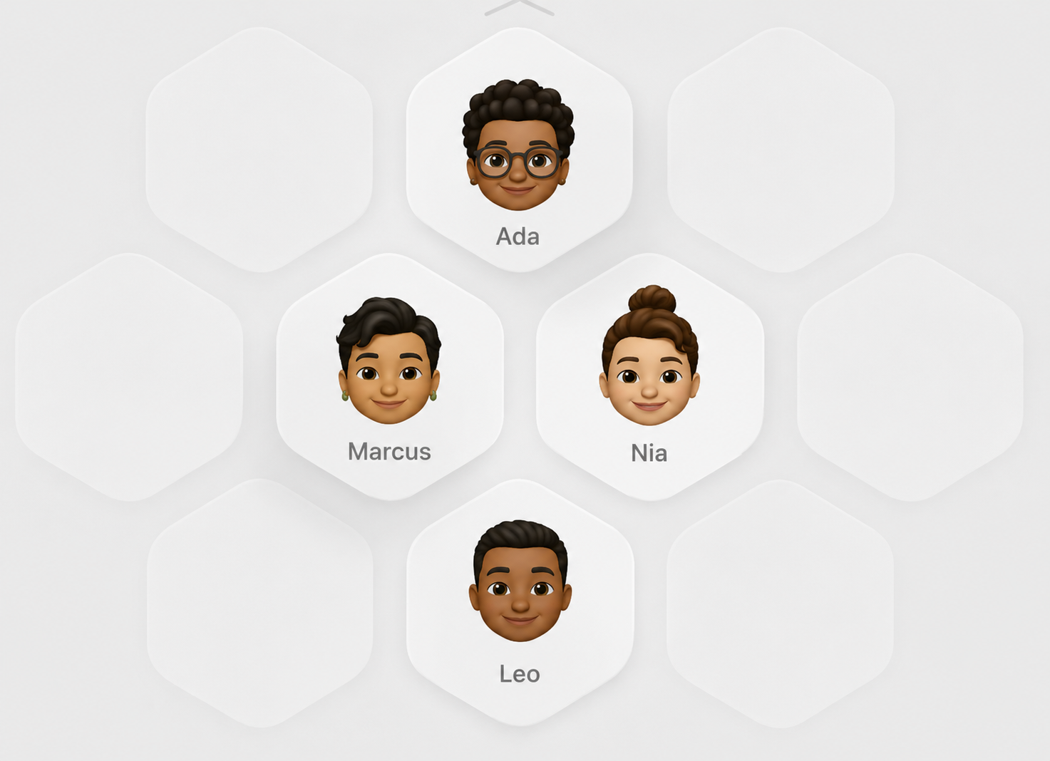 Flex Assistant AI leasing team: Ada, Marcus, Nia, and Leo
