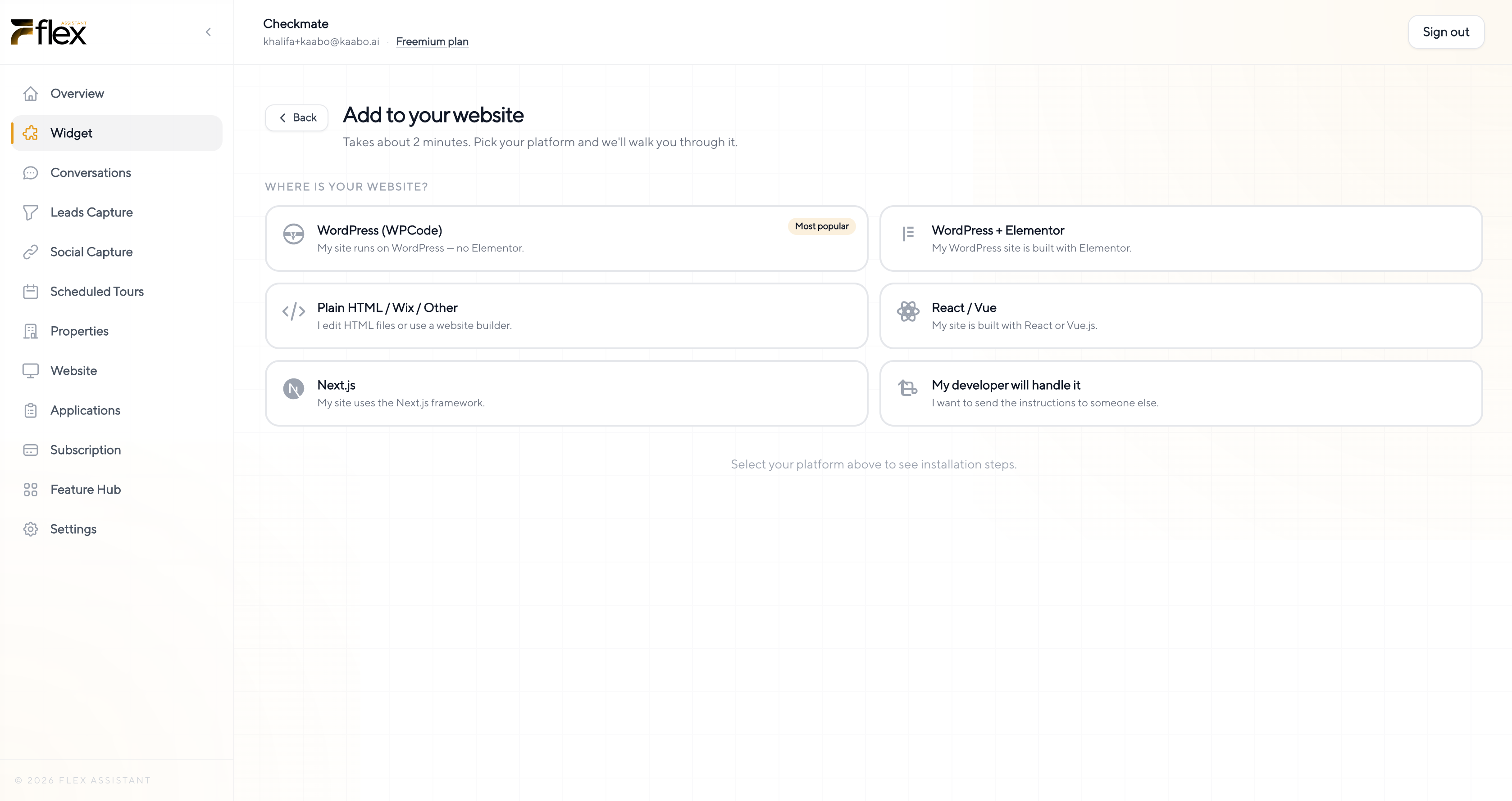 One-click installers for WordPress, Wix, React, and Next.js